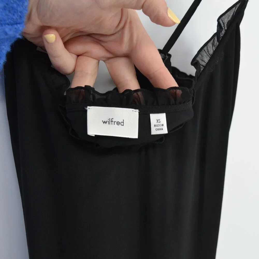 Aritzia Wilfred Sunshine Midi Dress Black Women's XS Tiered Romantic Whimsical - Picture 5 of 6